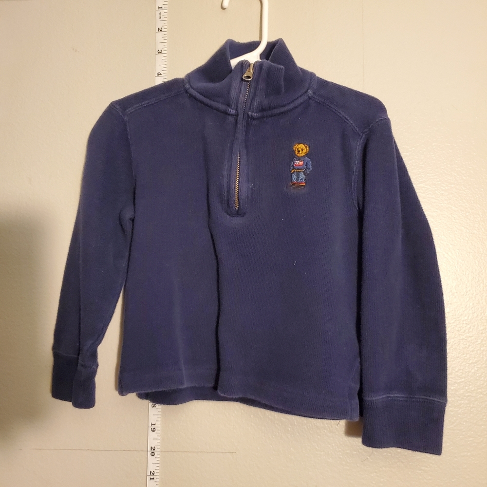 Polo by Ralph Lauren bear toddler half zip sweater